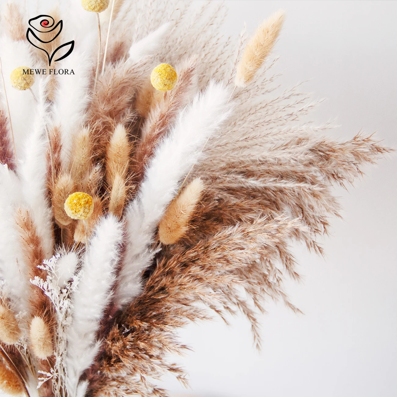 96pcs Pampas Dried Flowers Bunny Tails Grass Bouquet Wedding Party Decor Artificial Flower Reeds Pampa Boho Home Vase Decoration