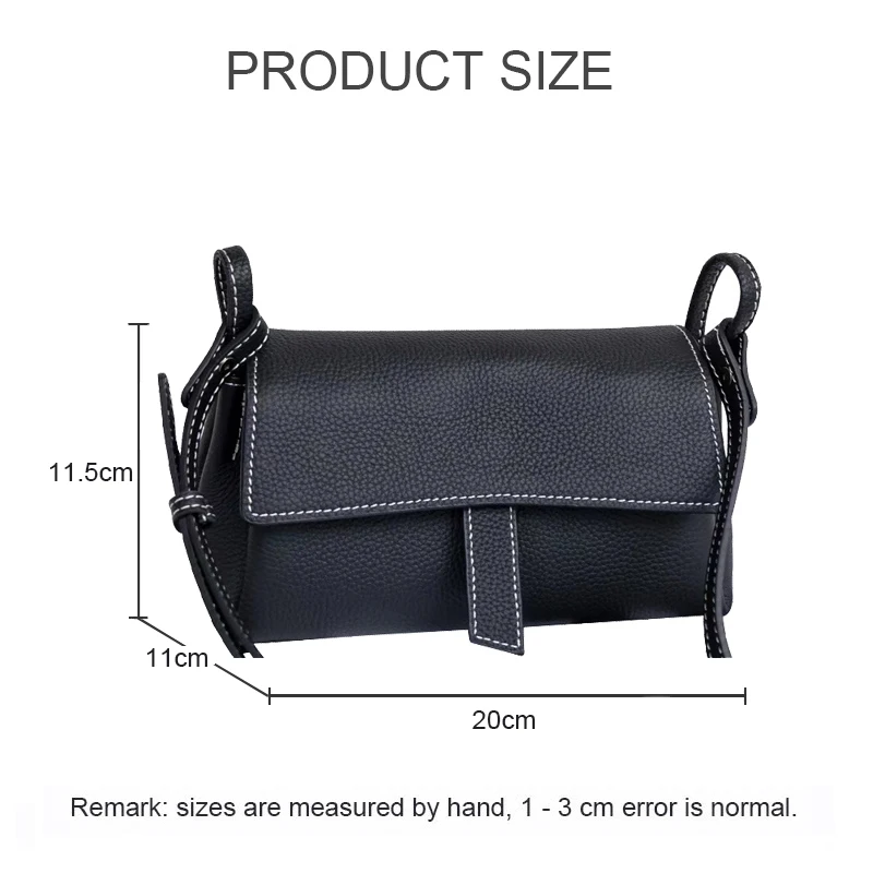 Nowa torebka damska z prawdziwej skóry Letnia koreańska wszechstronna moda Lady Girls Prosta pojedyncza torba na ramię Crossbody Mała kwadratowa