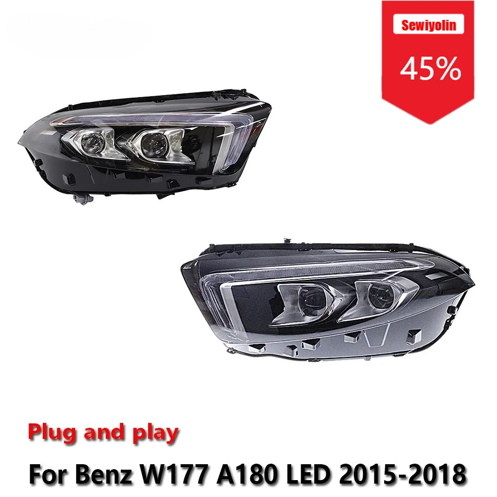 

Sewiyolin автомобильные светодиодные фары в сборе для Benz W177 A180 LED 2015-2018 противотуманные фары DRL тормозной указатель поворота Plug and Play