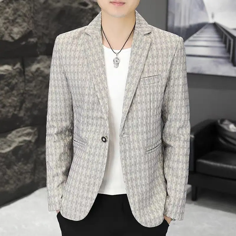 

Sli Slim Fit Men's Suit Jaet Casual Faionable Color Korean Version Spring Autumn Outerwear Upper Body