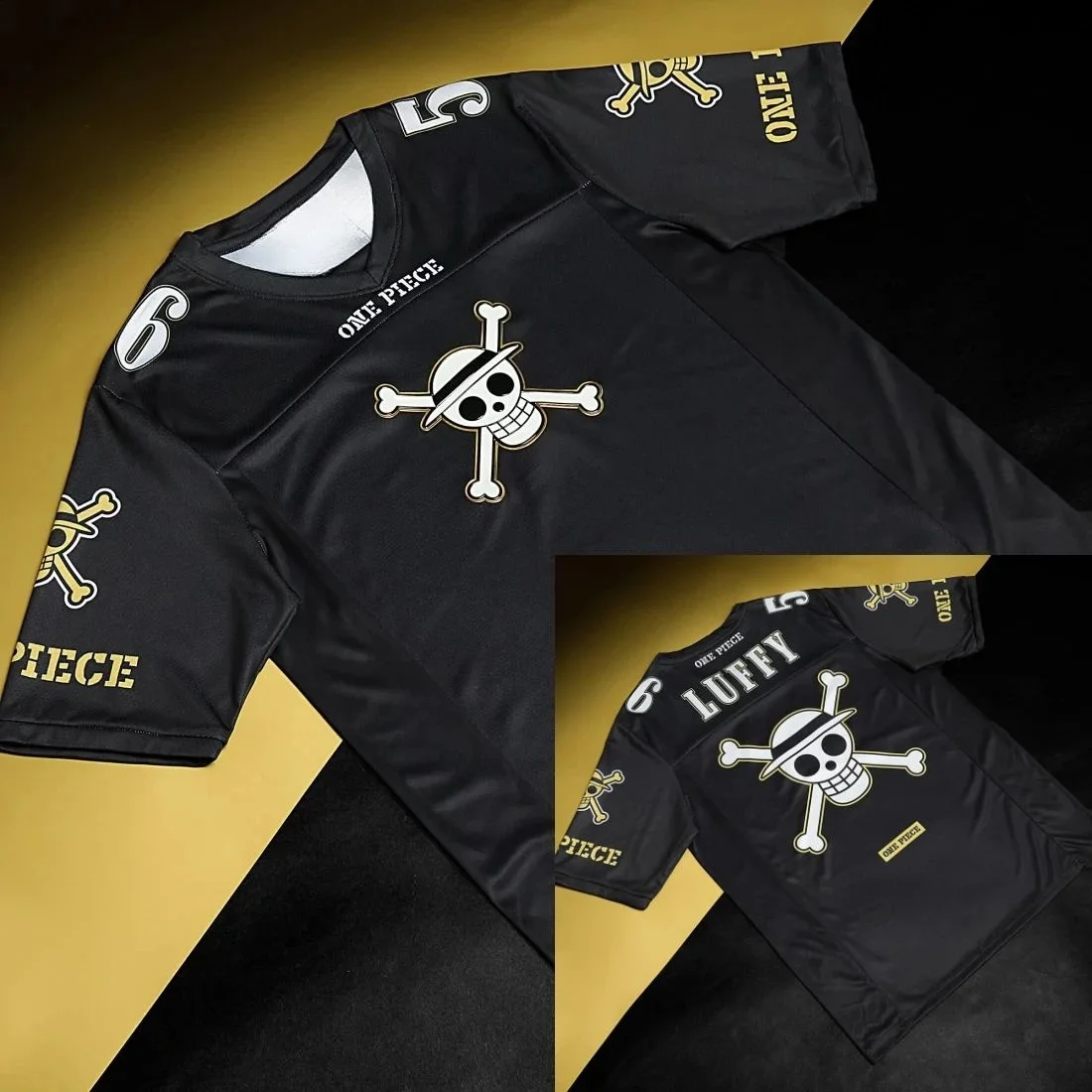 2026New One Piece Theme Graphic Tee Anime Football Jersey Summer Oversize Breathable Vintage Fashion Sport Bandai Cosplay Tshirt
