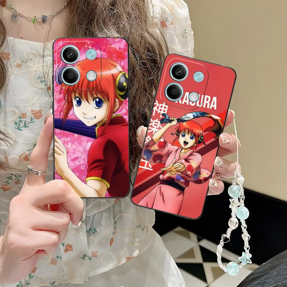 Gintama Kagura Mobile Cell Phone Case for POCO F6 F5 F4 F3 F2 Pro GT C40 Colour Printing Protective Cover Luxury Cover Pretty