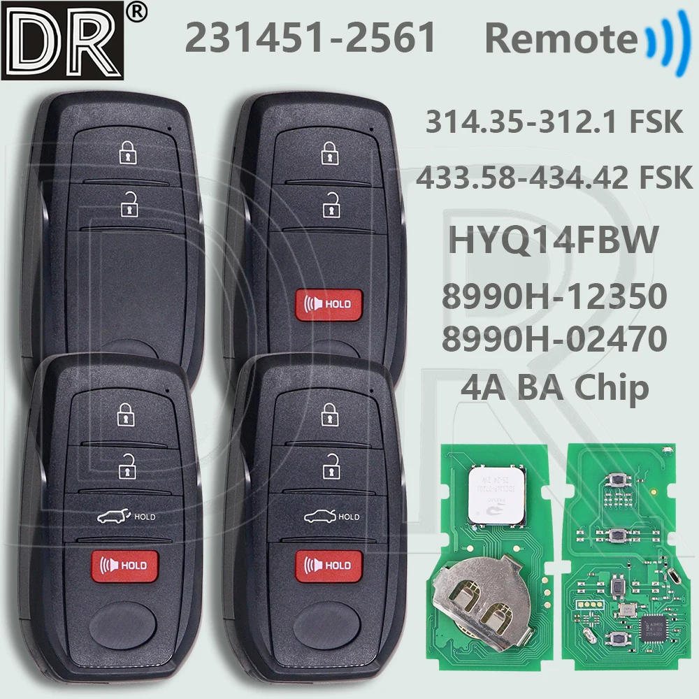 

Плата управления DR 4A BA: 231451-2561 HYQ14FBW, автомобильный ключ с дистанционным управлением для Toyota Corolla Cross, Sienna, Camry, Granvia, Levin, Frontlander 2022-2025