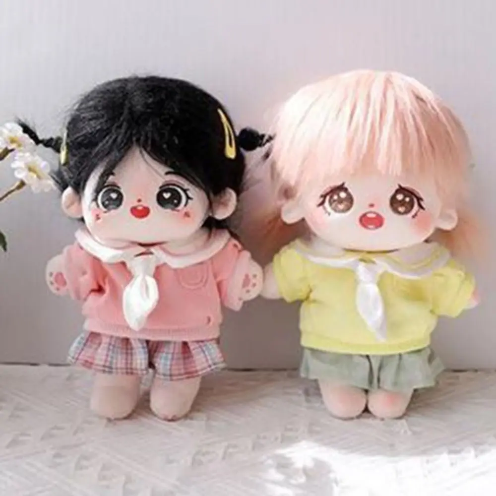 Hoodies 20cm Cotton Doll Dress Overall JK Skirt Cotton Doll Clothes Bow Tie Mimi Plush Toy Clothes Children's Gift