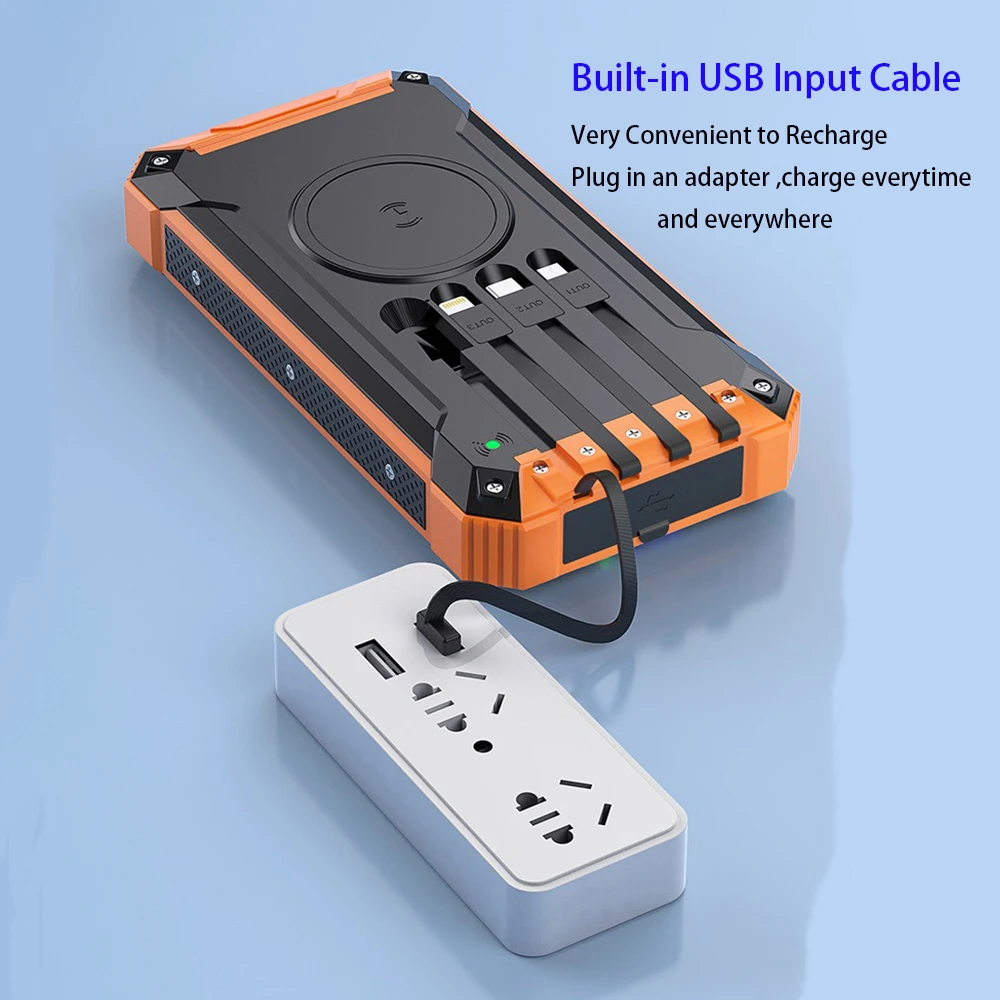 Gaiaray Portable Power Bank 30000mAh Power Battery Magnetic Power Bank LED Flashlight Wireless Charge Station Outdoor Camping