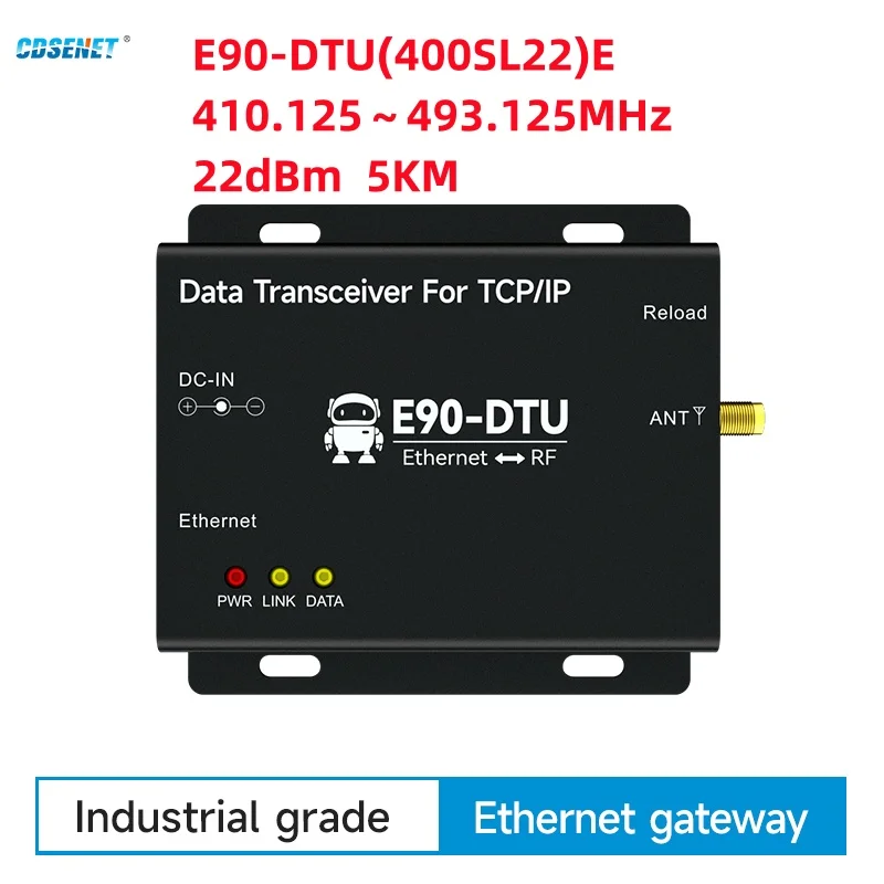 Bezprzewodowa transmisja danych 433 MHz Lora Gateway Ethernet CDSENET E90-DTU(400SL22)E 22dbm Dalekiego zasięgu 5KM Modbus TCP-RTU MQTT