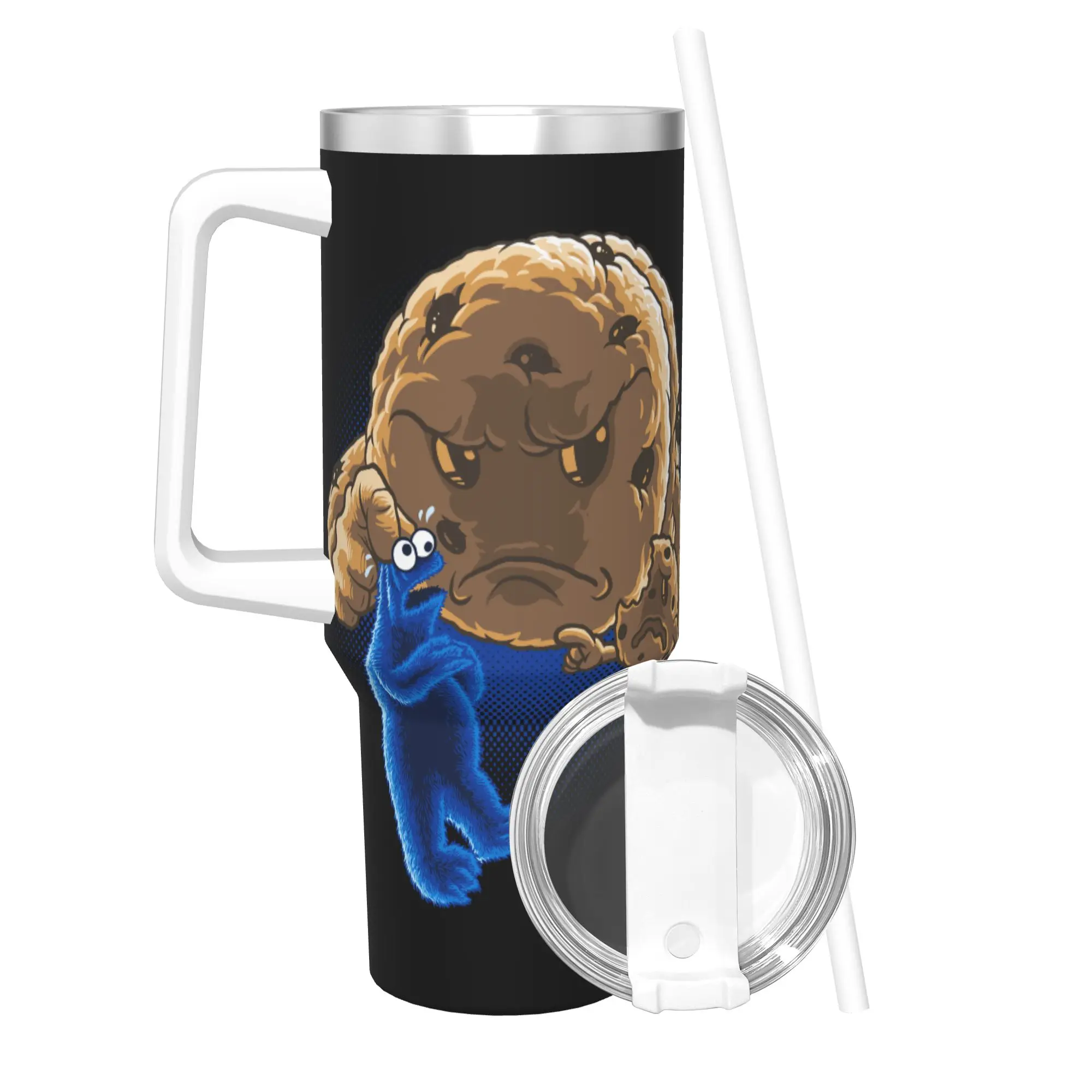 Stainless Steel Tumbler Cookie Monster Wrong Cookie Coffee Mug  Leakproof Cold and Hot Car Mugs Camping Water Bottle
