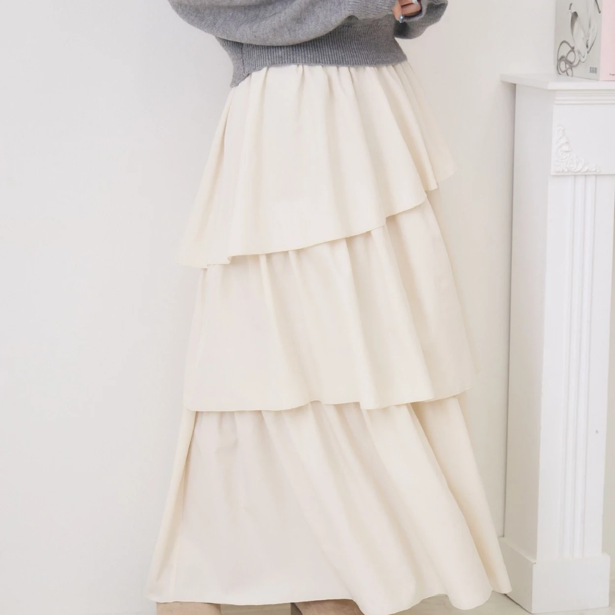 

Tee-Color Autumn New Arrival Japanese Sle Irregular Hem Long Skirt Ele Lady Casual High Waist Polyester Skirt