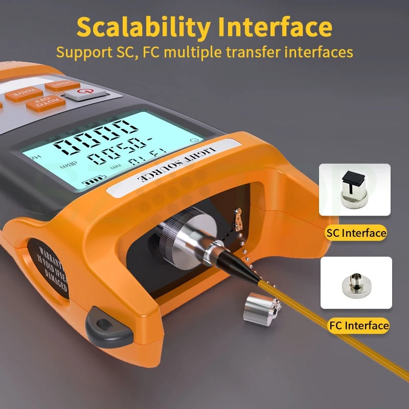 

1310-1550nm Optic FiberPower Meter FTTH Cable Tester Fiber Optical Light Source dry cell