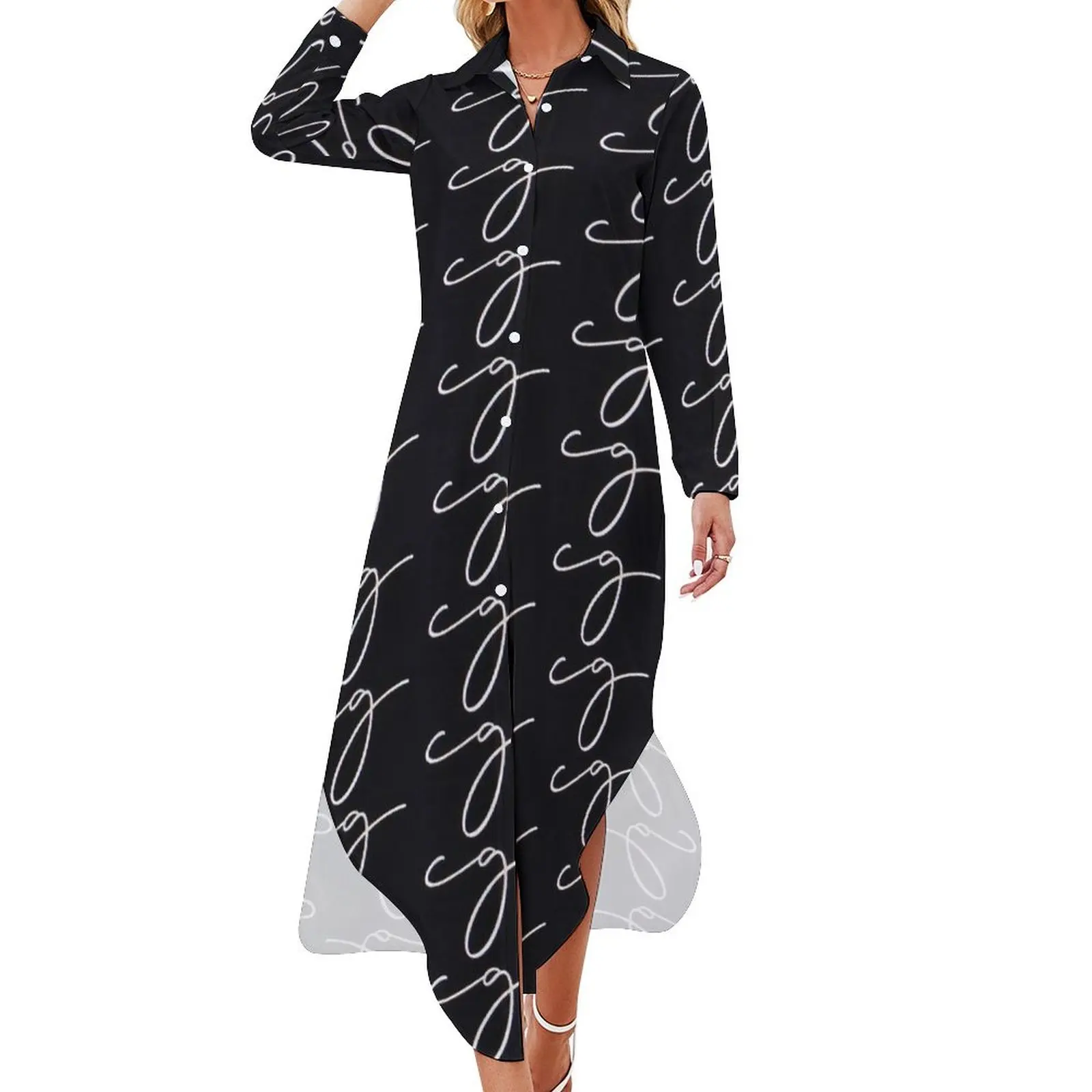 

Constant Growth Black Tag Logo Long Sleeved Shirt Dress dresses summer dresses for womens summer dress daily Clothing