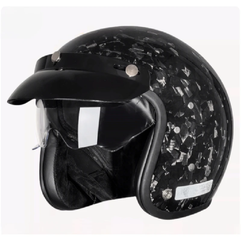 

4 style Carbon Fiber Motorcycle Three-Quarter Helmet Small Helmet Body Men Retro Cruiser Riding Helmet Ultra-Light Women