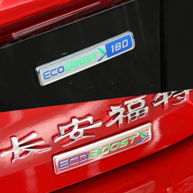 Calcomanía Lateral para Auto con Logotipo ABS para Ford ECOBOOST 4WD 180 200 245 Fiesta Focus Mondeo Ranger Mustang Transit Kuga, Adhesivo para Maletero Trasero