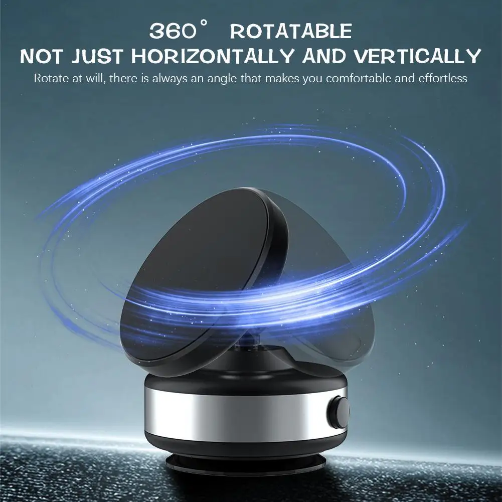 Supporto per auto con aspirazione magnetica a vuoto elettrico girevole a 360 ° per IPhone Samsung Magnetic