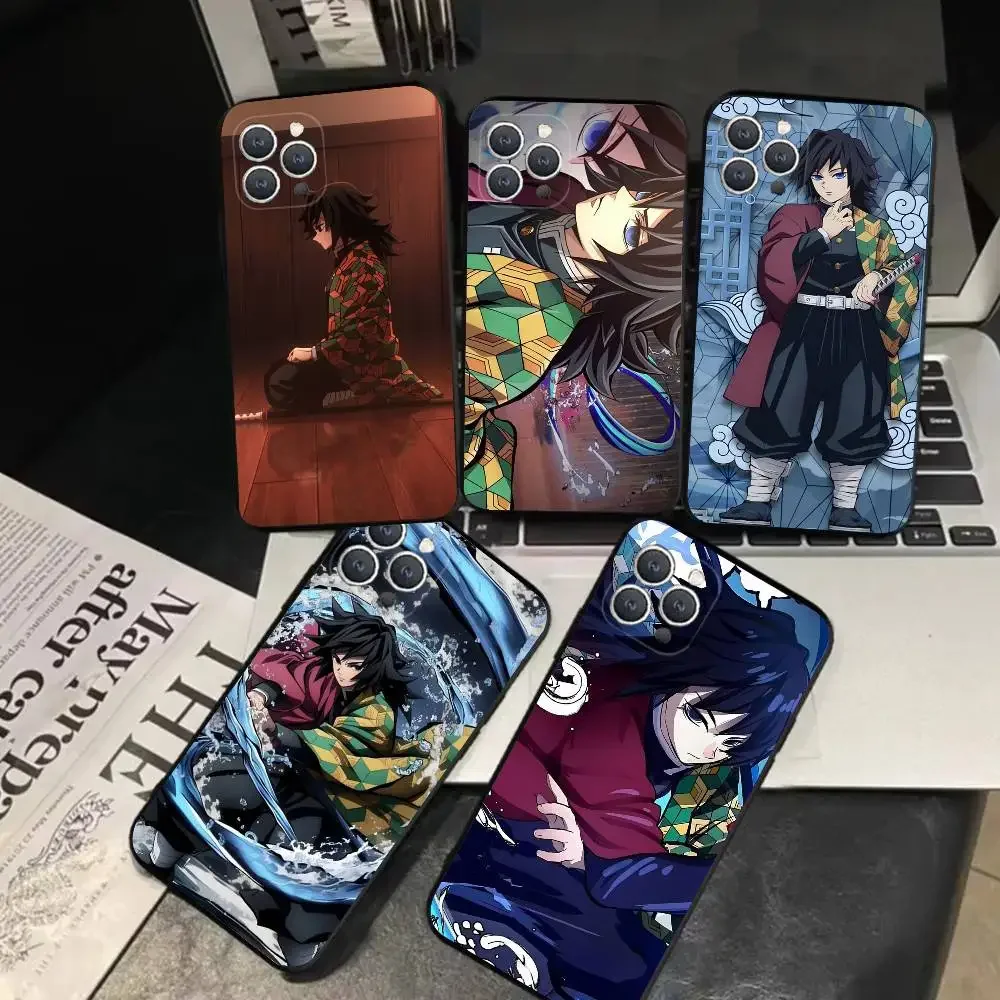 

1 шт. чехол для телефона Tomioka Giyuu, силиконовый мягкий черный противоударный чехол из ТПУ для IPhone 16, 15, 14, 13, 12, 11 Plus Pro Max Plus