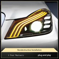 Car Light For Benz Class C180 C200 W204 2011 2012 2013 2014 Assembly Upgrade Full LED DRL Headlight Automotive Accessories