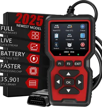V519 OBD2 ライブデータスキャナープロフェッショナル機械式 OBDII 診断コードリーダーツールチェックエンジンライト読み取り/消去コード