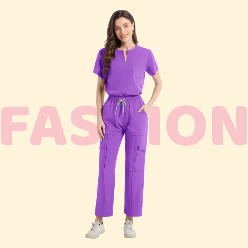 病院手術服 女性用医療ユニフォーム スクラブセット 医師と看護師のアクセサリー 美容院クリニック用作業服