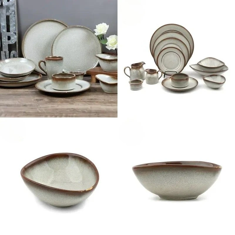 for  5/6.8 Inch Irregular Ceramic Dessert Bowl Set -Disposable Tableware  Restaurant Food Service Wholesale
