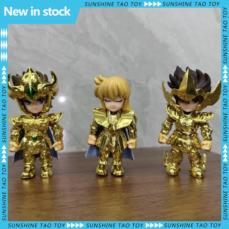 In Stock Q Version Of Saint Seiya Cartoon Figure Leo Sagittarius Virgo Joints Are Movable Model Ornaments Toy Christmas Gift