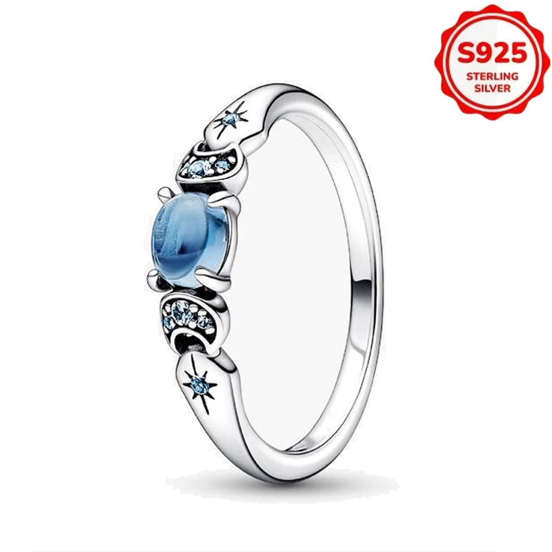 Women's S925 Silver Stackable Sun Moon Star Butterfly Ring Set