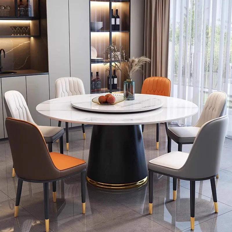 

Luxury Turntable Dining Table Set Restaurant Chairs Conference Dining Table Set Design Mesa Comedor Living Room Furniture