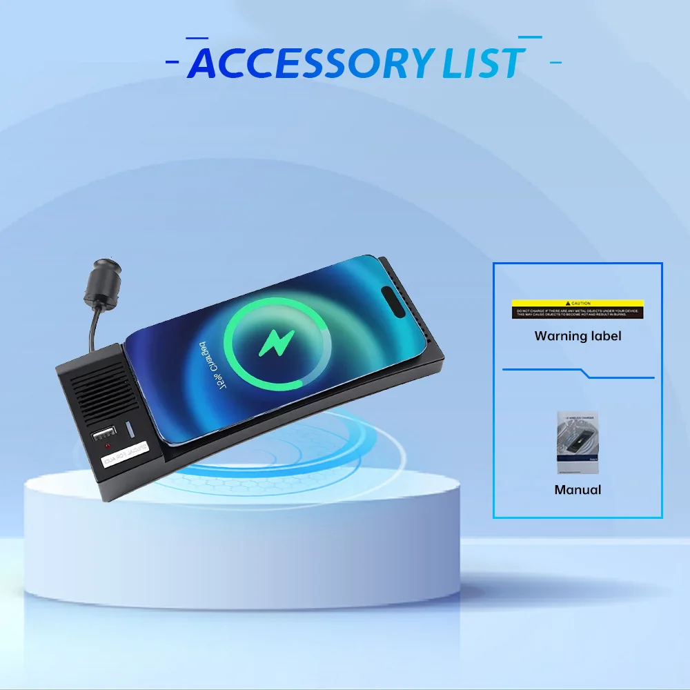 شاحن لاسلكي لأودي A6 S6 RS6 A7 S7 RS7 C7 2011-2018 ولاعة السجائر شاحن سيارة 15 واط سيارة الهاتف المحمول تشى شحن سريع