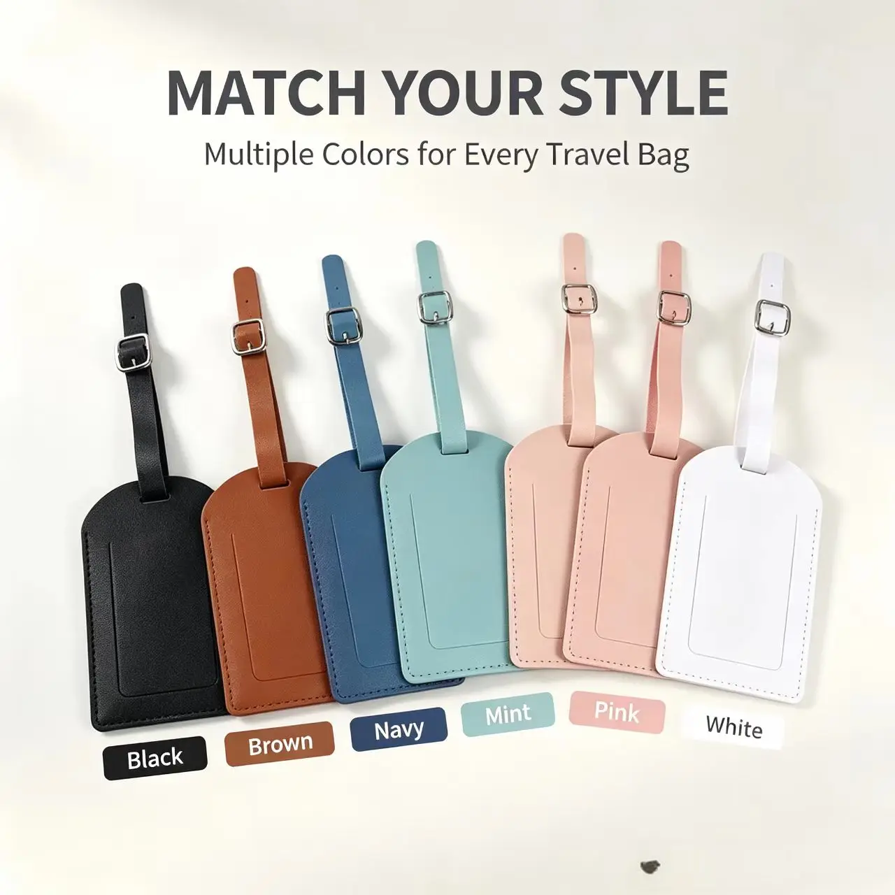 PU Luggage Tag Light Soft Travel Accessories Travel Color Airplane Luggage Tag Boarding Pass Suitcase Tag Pu Leather