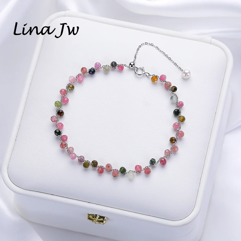 

Lina Jw 3MM Natural Stone Black Spinel Bracelet on Hand for Women Jewelry Party /Wedding Luxury Gift Set Handwork