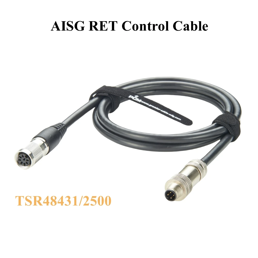 Compatible with Ericsson TSR48431/2500 AISG RET Control Cable IP67 M16 8Pin to M12 4Pin Base Station Antenna Cable