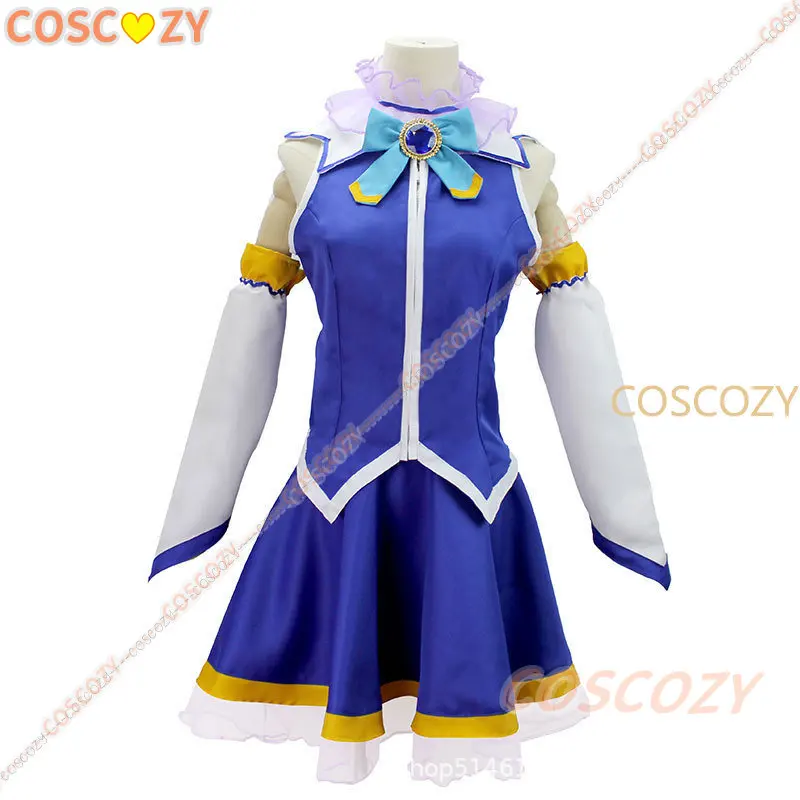 Anime KonoSuba God's Blessing on This Wonderful World Aqua Blue Dress Uniform Outfit Anime Customize  Aqua Cosplay Costumes Wig