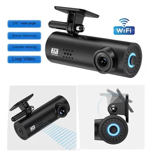 Imagen 2 del producto Nueva cámara de salpicadero de monitoreo de estacionamiento 1080P 2k cámara de coche Mini grabación en bucle cámara DVR de coche accesorios de coche