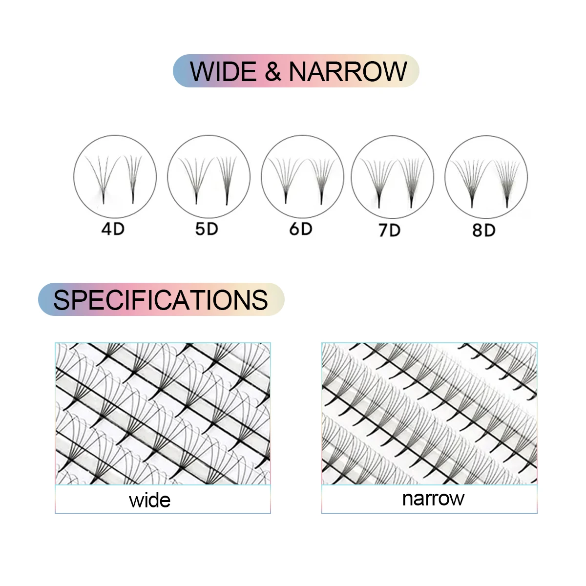 AGUUD New Pointy Base Premade Volume Narrow Fans Eyelash Extensions Slim Stem Pre Made Thin Fan False Eyelashes 480 Fans Tray