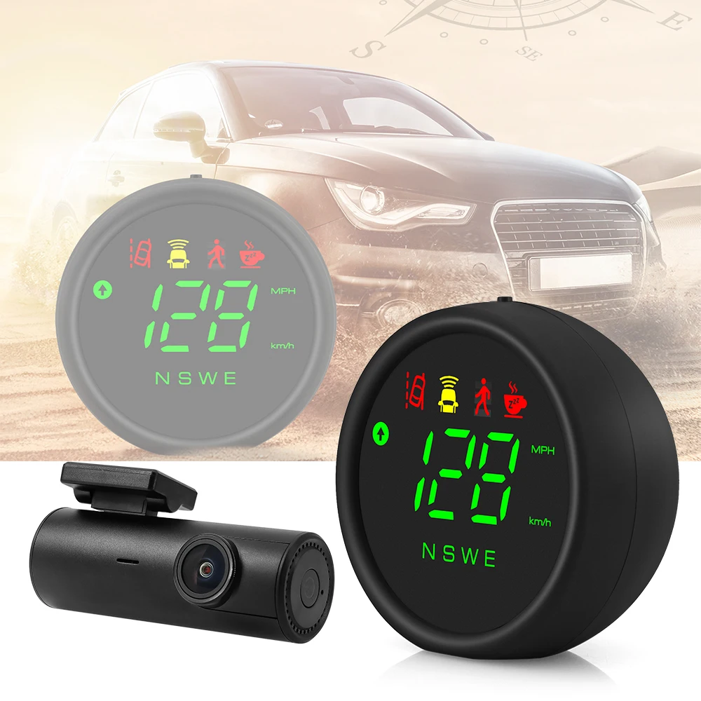 ADAS Dashcam + Rear View Camera Pedestrian Collision Warning Compass KMH / MPH  Multi Functional GPS Speedometer Alarm Function