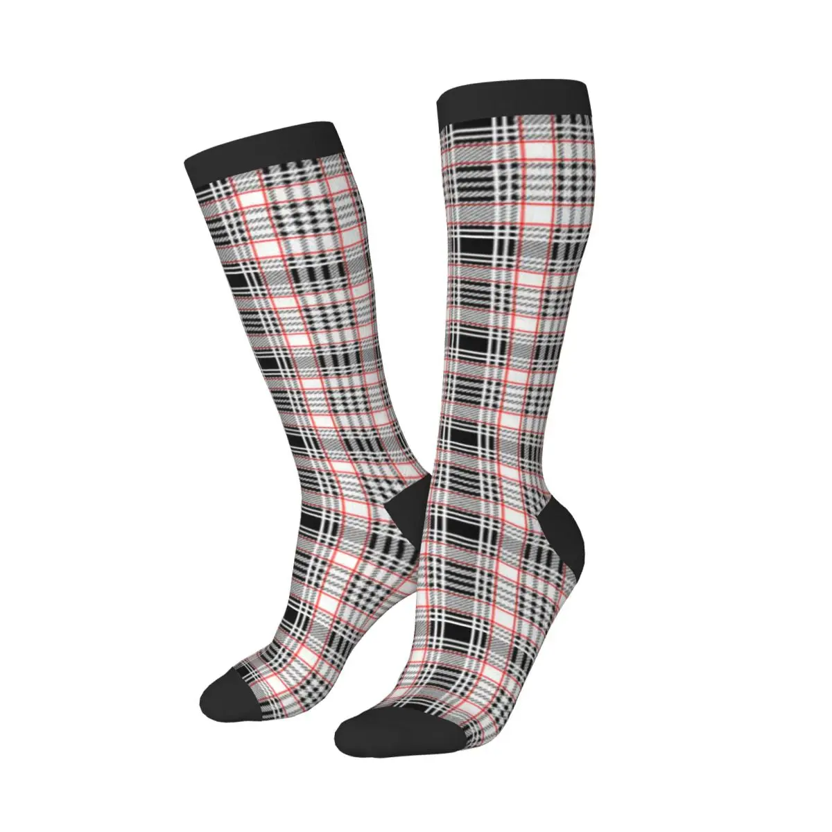 Classic Plaid Tartan Thigh High Socks Over Knee Long Socks Block Stockings