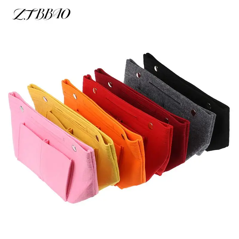 

1PC Useful Bag Handbags Felt Multi Pocket Tote Women Make Up Bags Coin Bags Organizer Bag Purse Insert Bag Cosmetic Bag