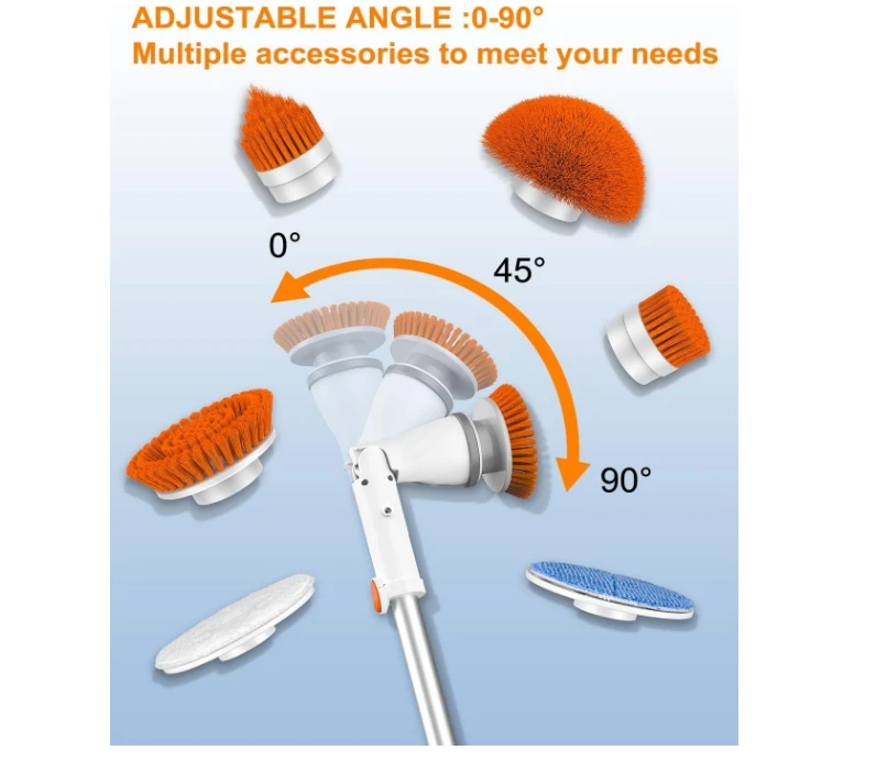 Electric Spin Scrubber - Cordless Spin Scrubber for Cleaning, Power Scrubber for Bathroom , Electric Cleaning Brush