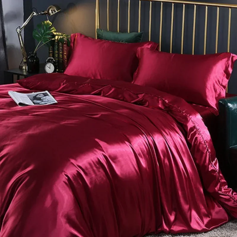 J Silk New Top Grade 100% Silk Pink Bedding Set Mulberry 25 Momme Women Bed Sheet Quilt Cover Set Pillowcase Queen King Bed Set