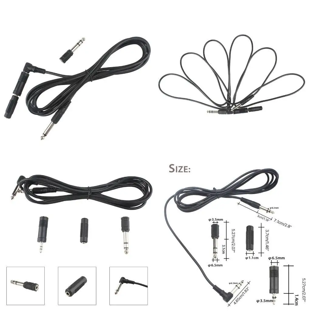 

652F Straight to Right-Angled 6.35mm Male Jacks Stereo Audios Cord, 6.35 Balanced Interconnect Line for Electric Guitar, Bass