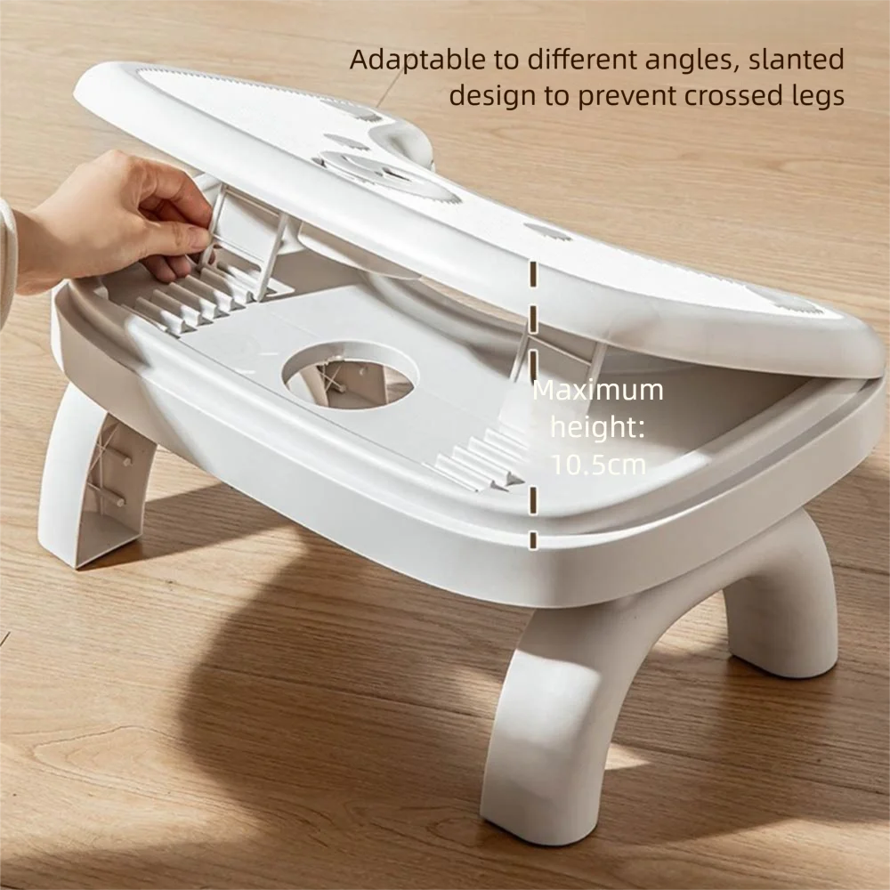 Non-slip Folding Toilet Footstool Ergonomic Foldable Toilet Seat Durable Thickened Under Desk