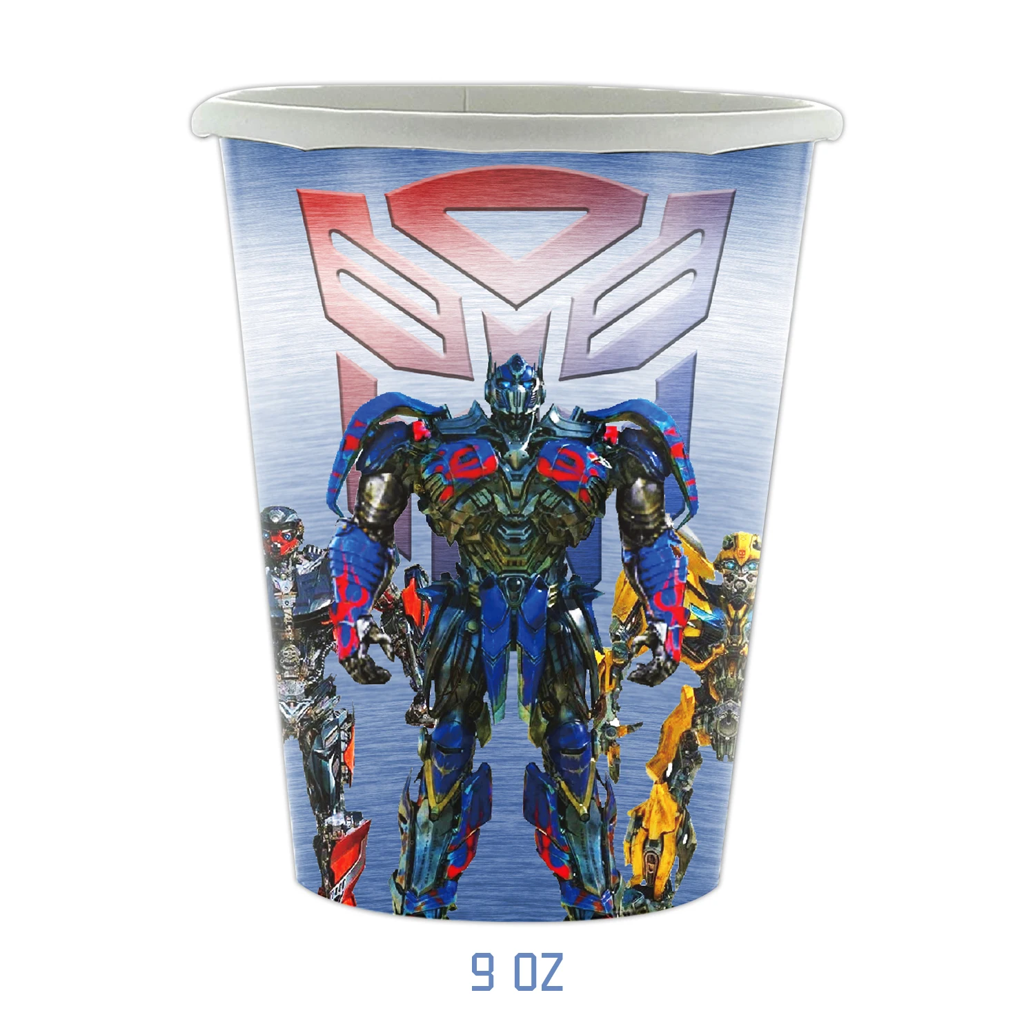 TRANSFORMERS Geburtstagsdekorationsset: Teller, Becher, Tischdecke, Geschenktüte, Partyzubehör für Jungen, Roboter-Cupcake-Topper, Baby-Shower-Zubehör
