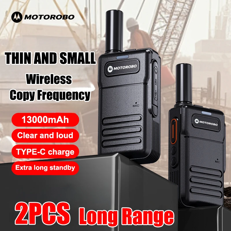 2 Pcs Mini Walkie Talkie PMR 446 Portable Two-way Radio Ht PTT Walkie-talkies 30W 16CH UHF 400-470MHz Radio for kids Hotel Busin