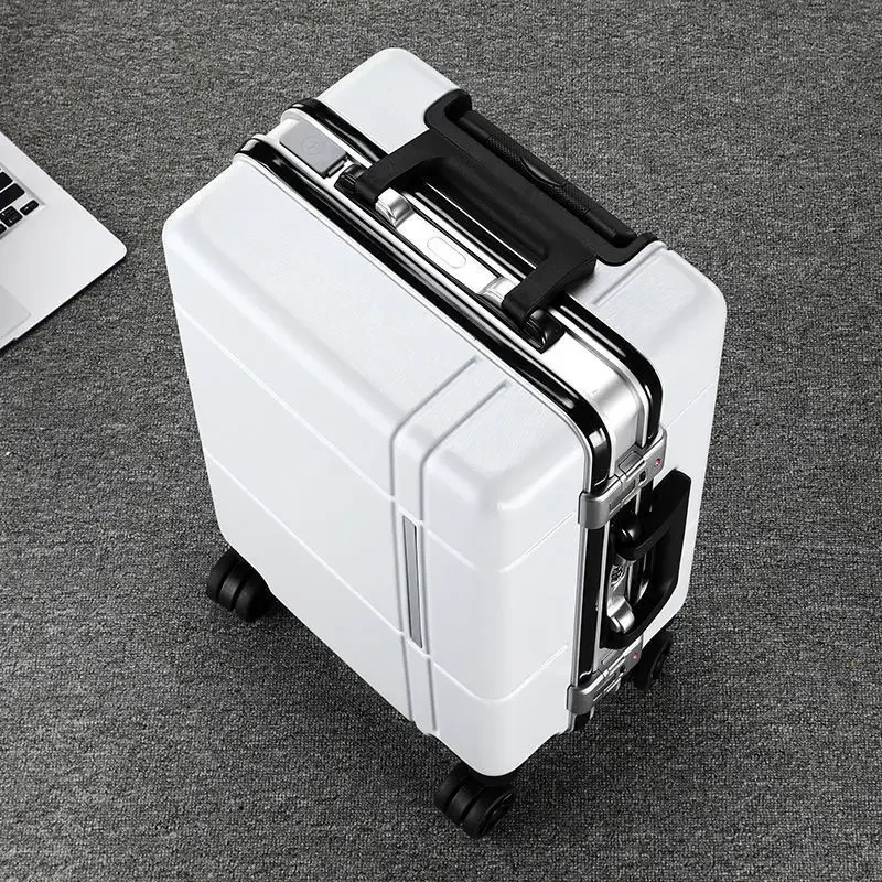 Suitcase Aluminum Frame Unisex Cabin USB Charging 20 inches Luggage Carry on Travel Bag 22"24"28" Rolling Password Trolley Case