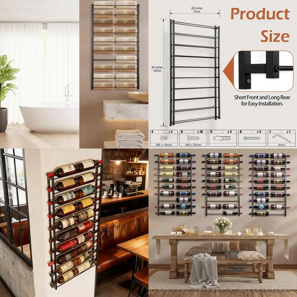 Hanging 20-Bottle Wall Wine Rack - Stylish Storage for Home, Bars, Restaurants, and Hotels