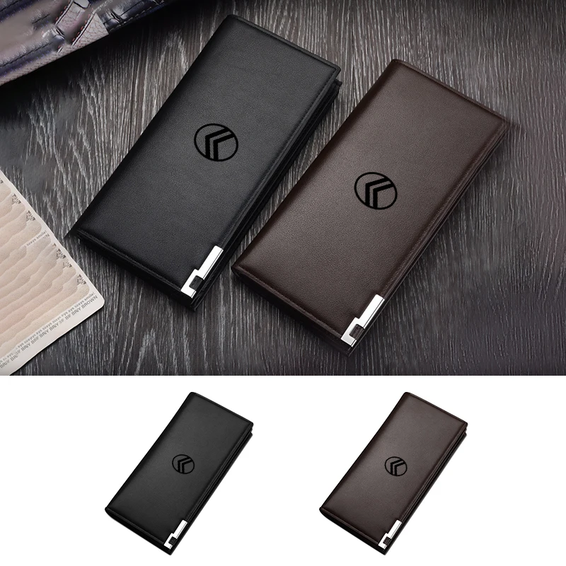 Car Men's Card Case Wallet Coin Purse Ticket Holder Cash Bag For Citroen C4 C3 C5 C1 C2 VTS Berlingo Celysee Xsara