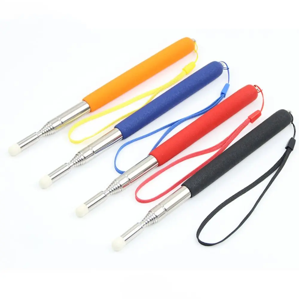 1M/1.2M Teaching Stick Handheld Stretchable Touch Screen Pen Stainless Steel Felt Head Stretchable Pointer School Office