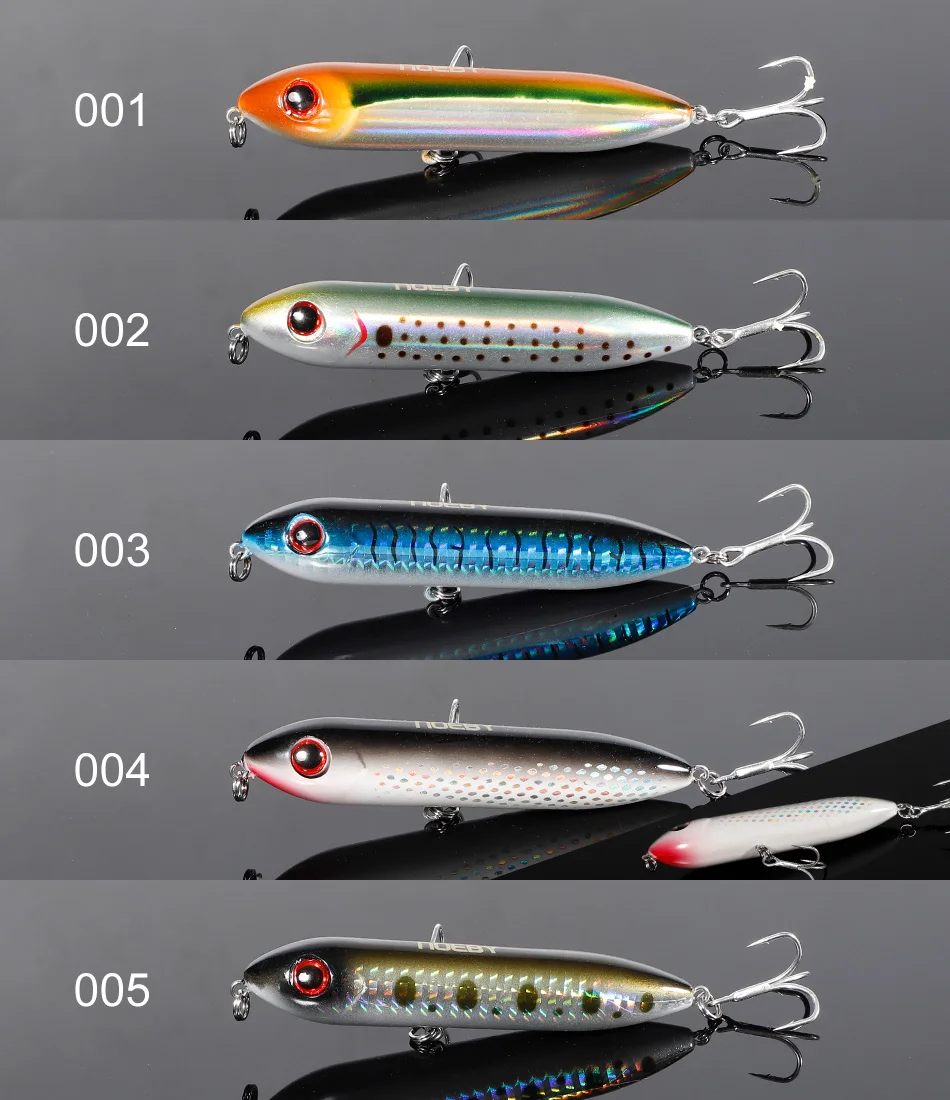 Noeby Topwater Bleistift Angeln Locken 90mm 12,5g Schwimm Stickbait Wobbler Oberfläche Walker Swimbait Harten Köder Bass Fishing Tackle – Detail 10