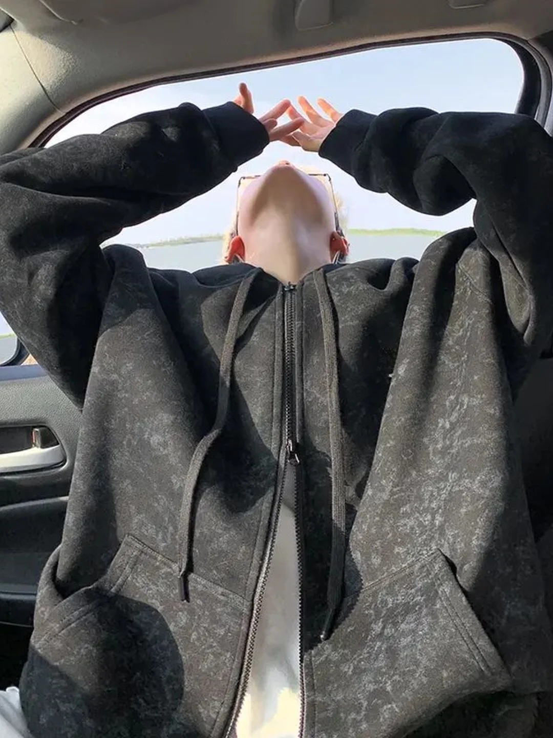 

Мужской повседневный кардиган с капюшоном, тай-дай, свободного кроя, утепленный, для весны и осени, для молодежи и пар