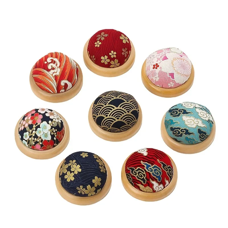 New Sewing Cloth Manual DIY Needle Storage Tool Wooden Bottom Needle Insert Bag Needle Cushion Needle Insert Bag Needle Insert