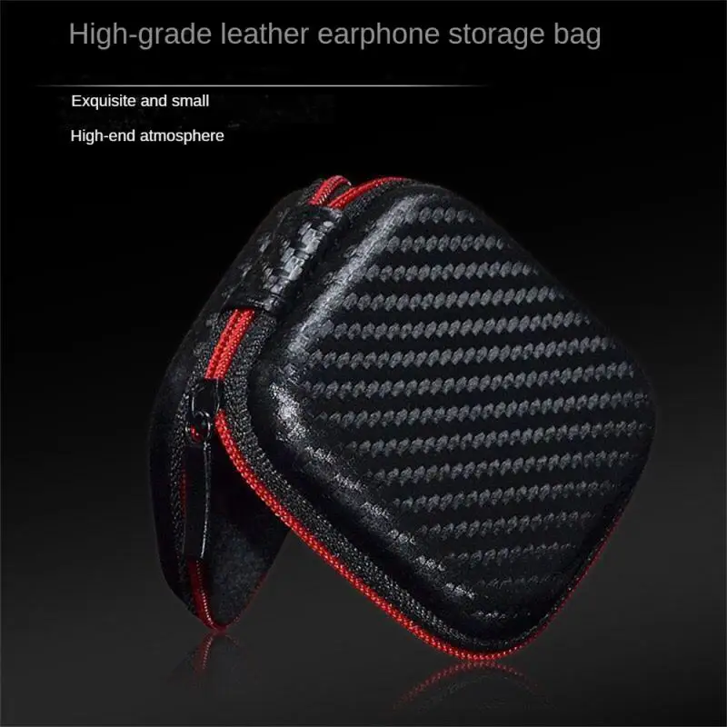 Portable Mini Zipper Square Hard Aseismic Moisture proof Headphone Bag Storage Box Headset Case for SD TF Cards