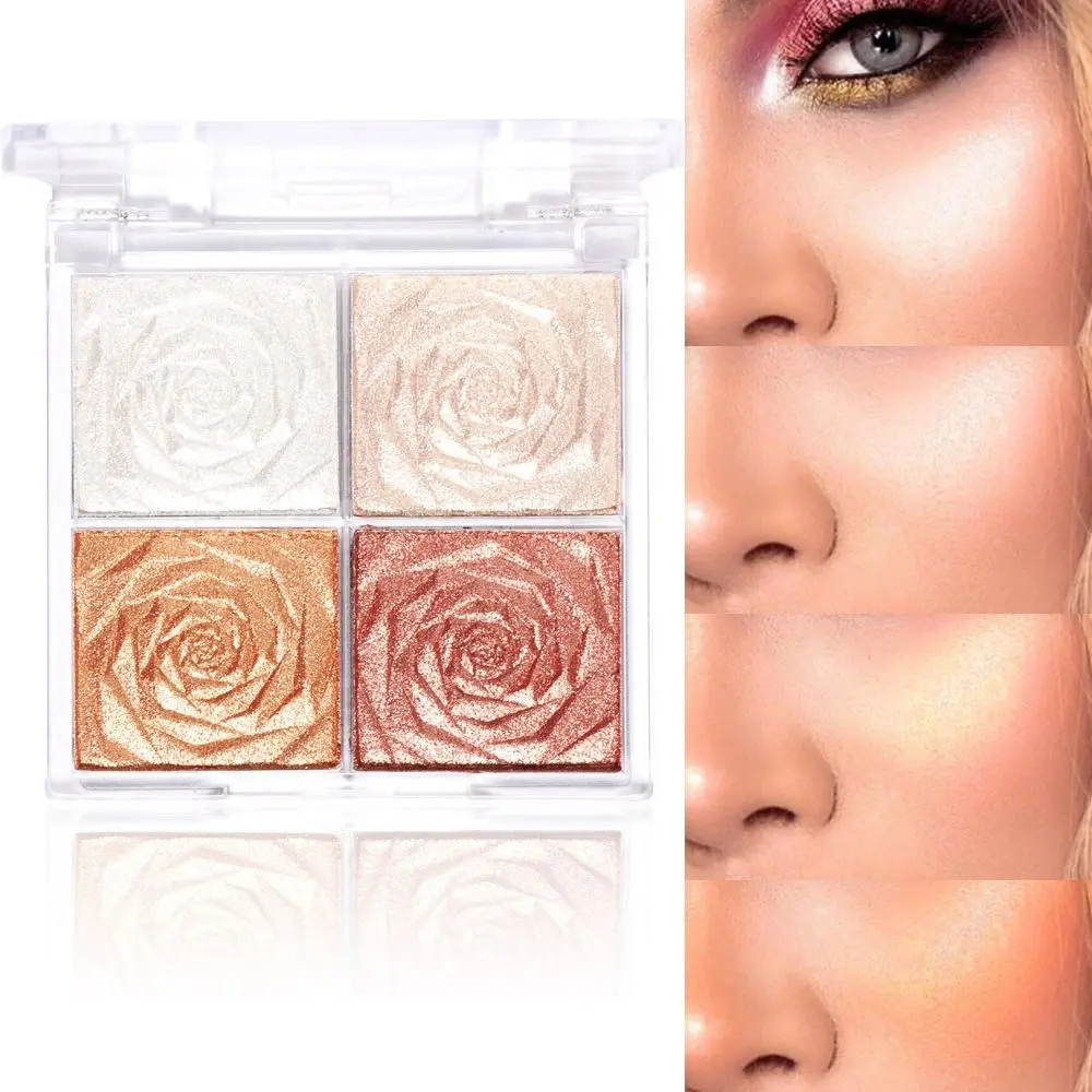 3D cara bronceador rubor cosméticos sombra de ojos paleta de maquillaje brillo resaltador paleta herramienta de maquillaje diamante resaltar polvo